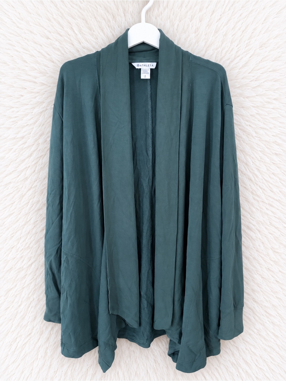 Athleta Teal Open-Front Draped Cardigan| Size Large